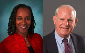 Councilwoman Jovanka Beckles and Mayor Tom Butt 